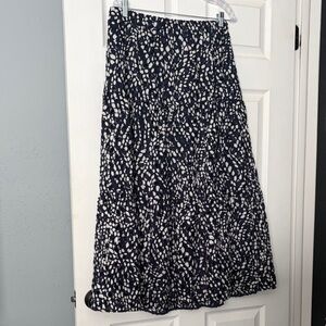 Simply Vera Vera Wang Navy and White Printed Maxi Skirt